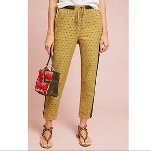 Anthropologie Sz L Embroidered Eyelet Pants EUC